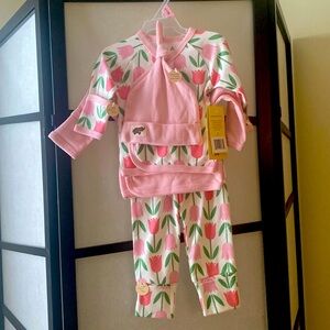 Baby girl set organic clothing + soft as a cloud